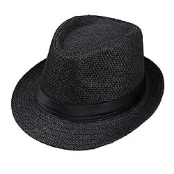 Шляпа Трилби соломенная, черный