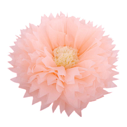 Бумажный цветок 40 см персиковый+айвори