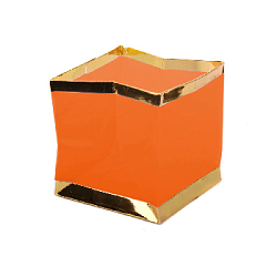 Плавающий фонарик "Куб" 11х11 см золото+оранжевый
