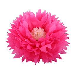 Бумажный цветок 40 см амарантовый+айвори