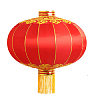 Китайский фонарь атлас d-54 см, красный