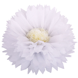 Бумажный цветок 50 см белый+айвори